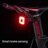 Smart Bike Tail Light IPX4 Waterproof Brake Bicycle Rear Lamp 6 Modes for Night Cycling Bike Accessories 350mAh