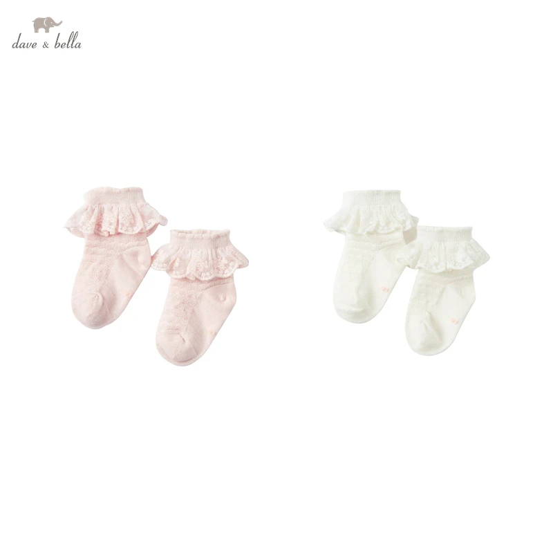 DB17732 dave bella summer fashion baby girls floral lace socks cute children kids girl socks