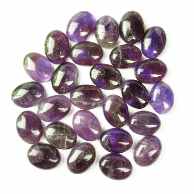 

10Pcs 20x15x6mm Wholesale High Quality Natural Amethyst Oval Cab Cabochon for Diy Making Jewelry Accessories Wholesale