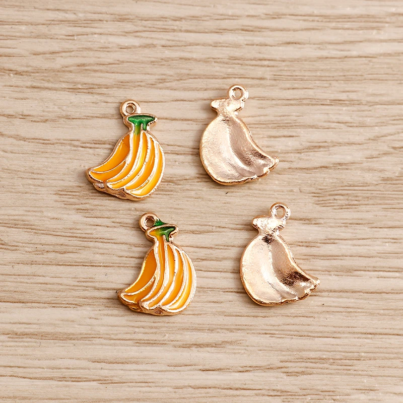10 teile/los Emaille Charms für Ohrringe Anhänger Halsketten Obst Erdbeere Ananas Banane Orange Charms Handgemachte Schmuck Machen – Detail 37