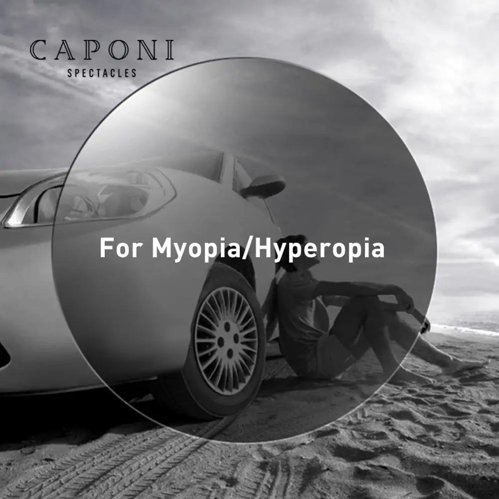 CAPONI Polarized Dark Lenses Prescription Lens Optical Glasses Lens 1.56/1.61 Refractive Index Clear Vision Sunglasses Lenses