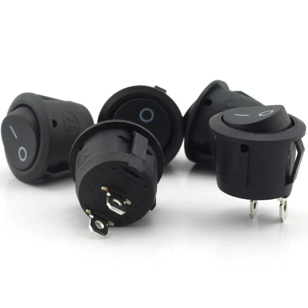 라운드 로커 스위치 LED 조명 자동차 대시 보드 대시 보트 밴 12V, 온/오프, 10 개
