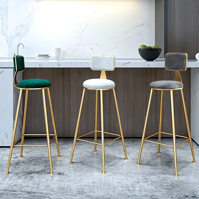 Sgabello da bar nordico in ferro battuto Schienale moderno e minimalista per la casa Sedia da pranzo Sgabello alto Sgabello da bar per caffè Sgabello da bar