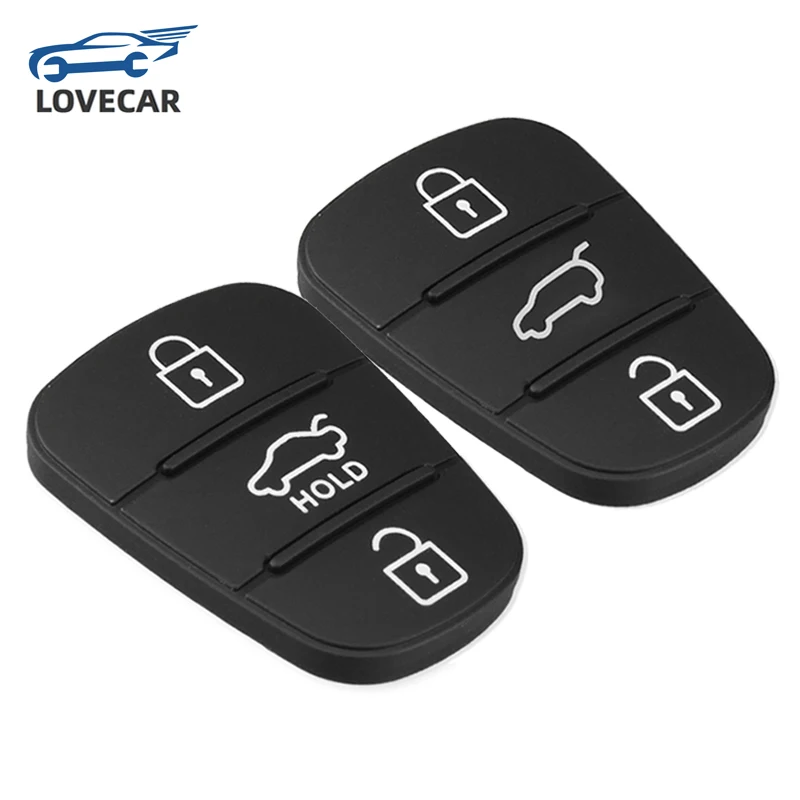 3 Buttons Remote Car Key Shell Fob Rubber Pad for Hyundai Solaris Accent Tucson l10 l20 l30 IX35 Kia K2 K5 Rio Ceed Key Case