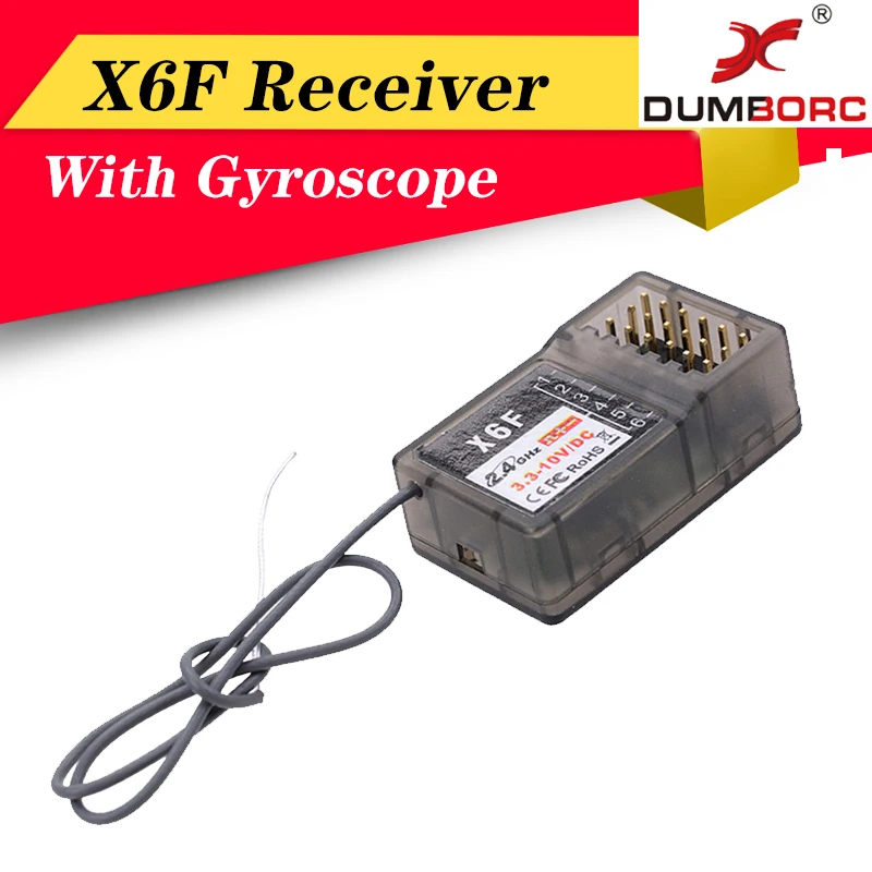 DUMBORC X6F/X6FG 2.4G 6CH Radio Control System Receiver for Domborc RC Boat Transmitter X6 Transmitter RC Car