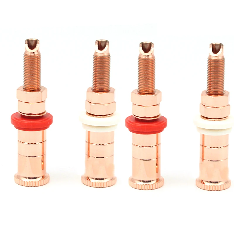 Hifi 4pcs/set Gold Copper plated Speaker Binding Posts Terminal Connectors WBT style