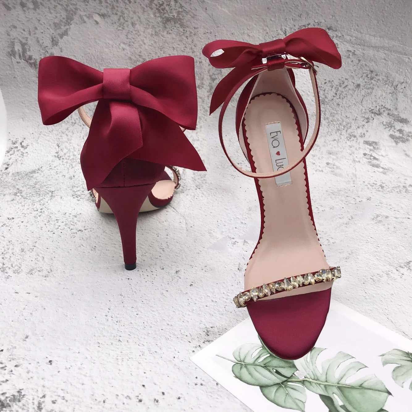 CHS1221 Custom Handmade  Rhiestones Strappy Winered Gold Stones  High Heels Women Shoes Bridal Wedding Shoes