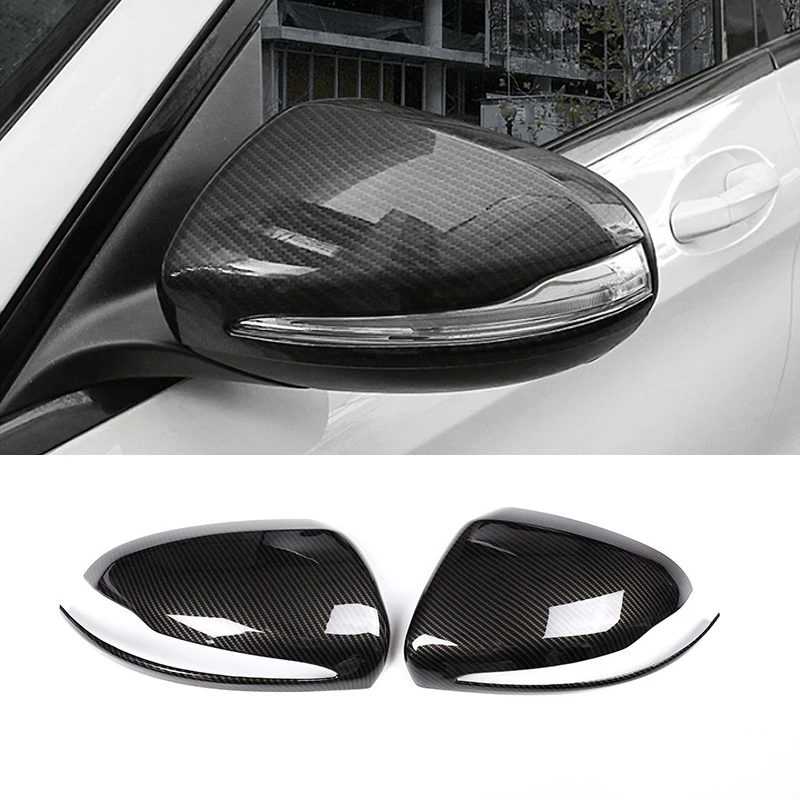 Car styling ABS Carbon fiber for Mercedes Benz C E class W205 W213 GLC X253 rearview mirror frame door mirror covers accessories