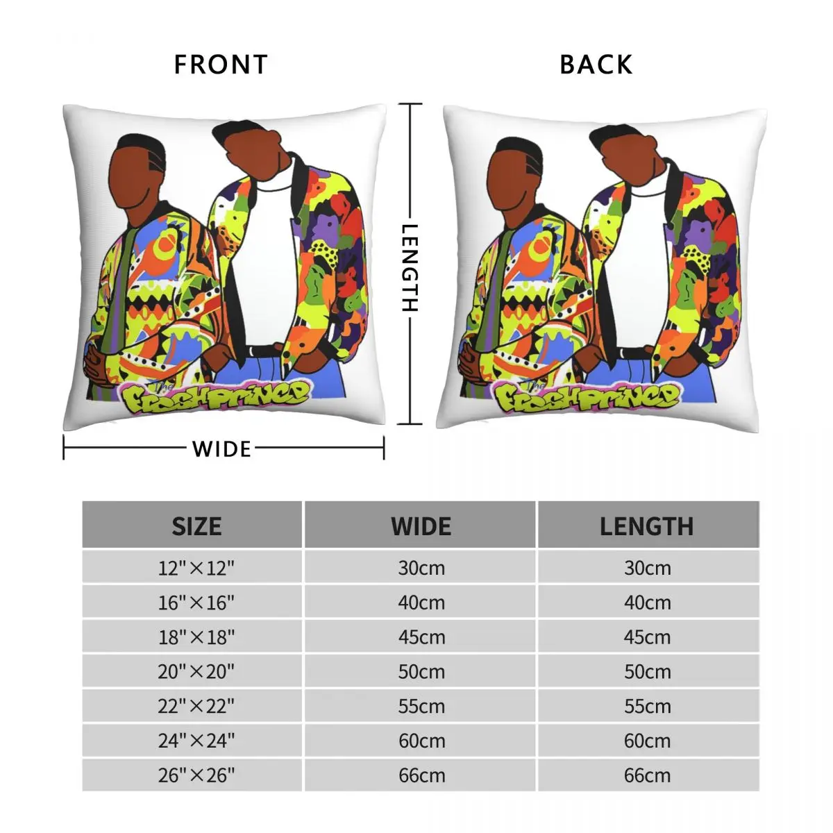 The Fresh Prince of Bel-Air Square Pillowcase Polyester Linen Velvet Pattern Zip Decor Pillow Case Room Cushion Cover