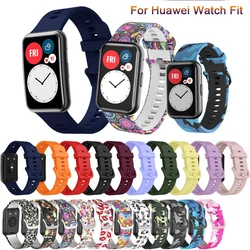 Replacement Silicone Strap For Huawei Watch Fit Original SmartWatch Band Accessories 2021 Colorful WristBand Bracelet with tool