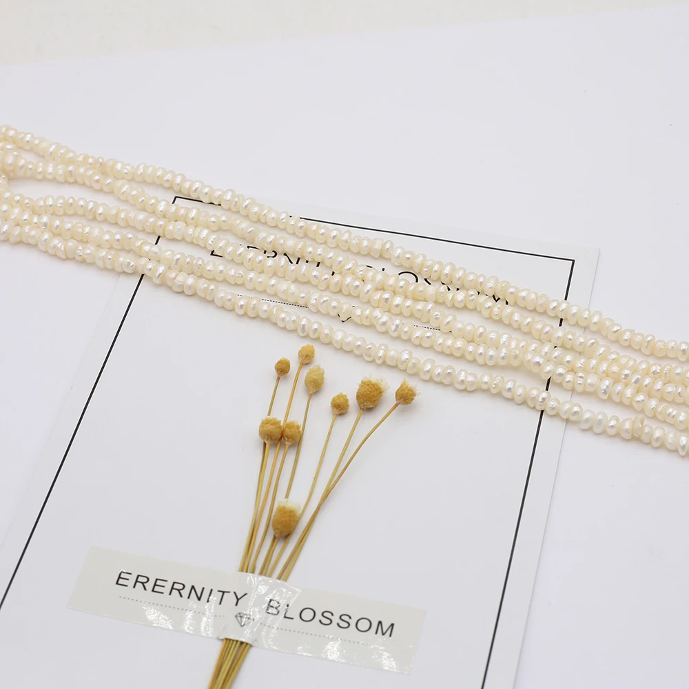 Natural Freshwater Pearl Beads White Oblate Irregular Loose Pearls For DIY Charm Bracelet Necklace Jewelry Accessories Making