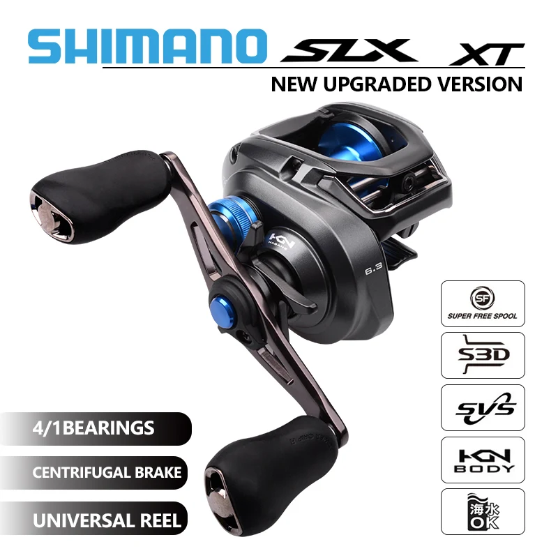 Original SHIMANO SLX XT Baitcasting Fishing Reels 4+1BB Gear Ratio 6.3/7.2/8.2 Waterfroof Metal Spool Saltwater Wheels Pesca