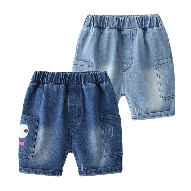 Cartoon Boys Denim Shorts Quality Light Wash Soft Fabric Toddler Knee Length Jeans Summer Pants Children Kids Clothes Trousers