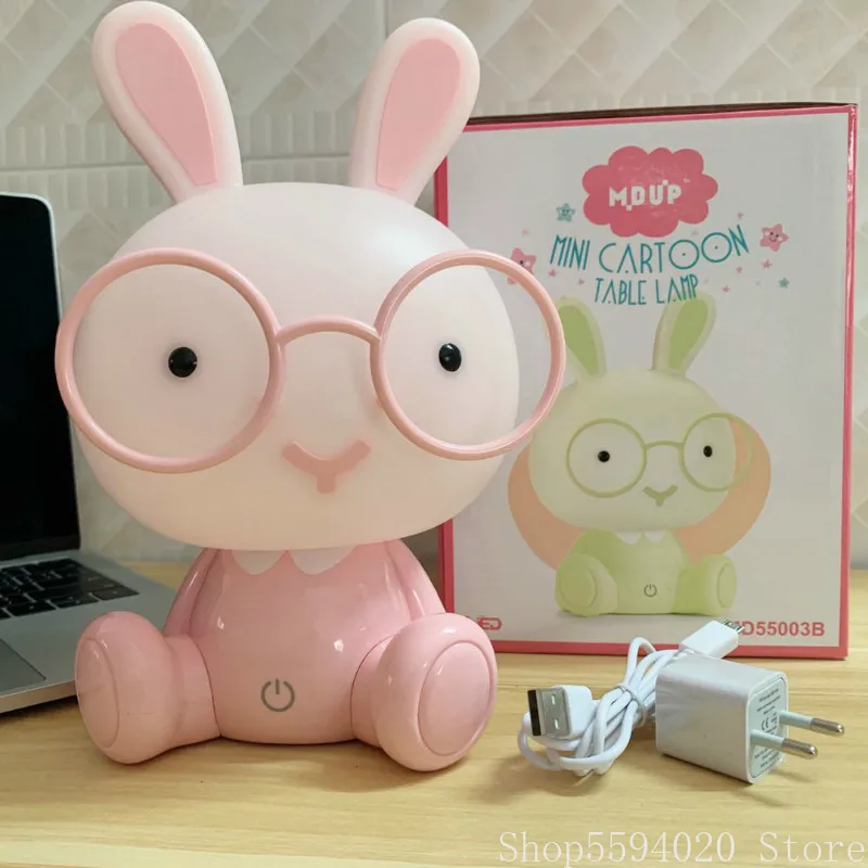Nordic USB Rabbit Lamp Cartoon Rabbit LED Night Lights Cute Gift for Kids Home Baby Room Bedroom Decor Bedside Lamp Night Lamp