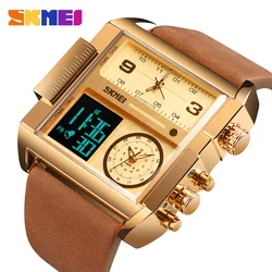 SKMEI 3 Time Men Sports Watch Top Luxury Brand Military Digital Wristwatch Mens Quartz Movement Watches Clock reloj hombre 1391