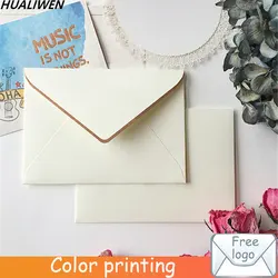 11.5x16cm Beige 200GSM Greeting Card And Business Card Envelope Hot Silver Retro Business Wedding Invitation Gift Envelope