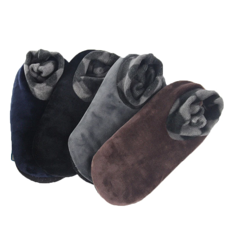 1 Pair Men Women Soft Fleece Socks Thicken Winter Warm Boot Socks 4 Colors Unisex Elastic Non Slip Indoor Floor Socks Slipper