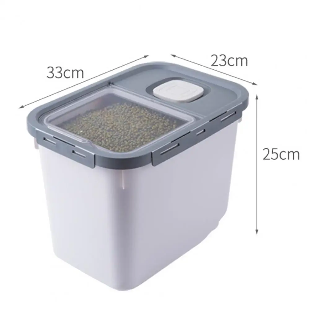 Dropshipping!!10 KG Kitchen Cereal Storage Rice Box Wheeled Design High Ceiling PP Home Food Organizer