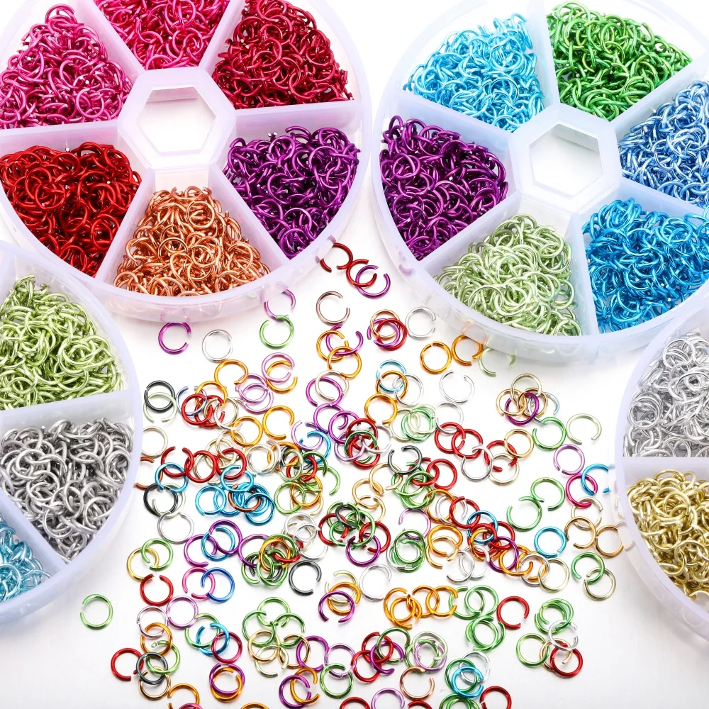 1080Pcs/Box 6mm Colorful Open Jump Rings Split Jump Ring Connector for DIY Necklace Crafts Jewelry Making Findings Accessories