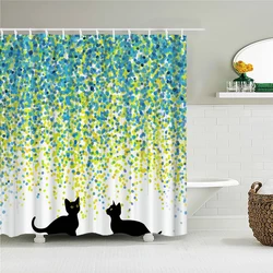 Flowers Plant Bath Curtain Waterproof Fabric Shower Curtains Leaves Funny Animals Printing Bathroom Screen Decoration with Hooks