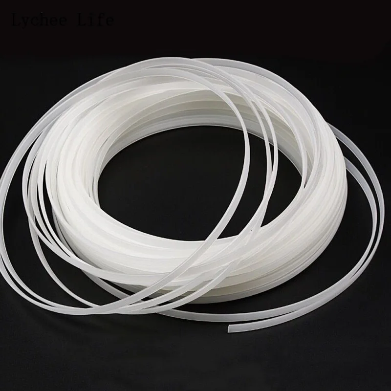 Lychee Life 10Yards Clear Plastic Boning Corset Bone Women Wedding Dress Supporting Stripe Diy Sewing Crafts