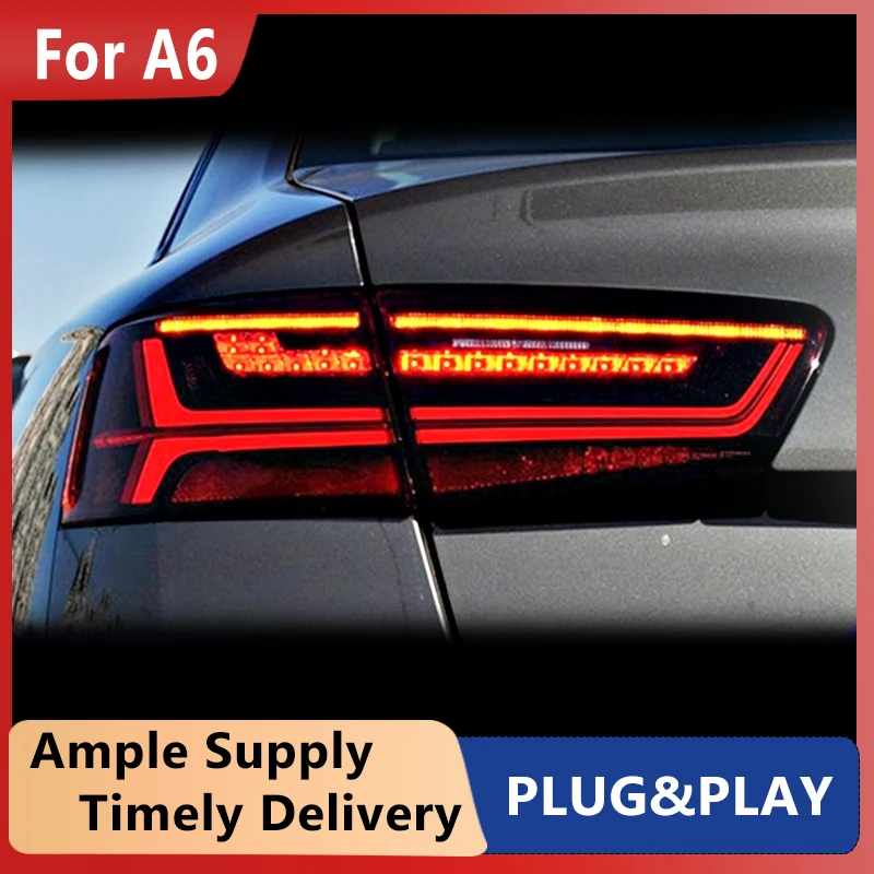 Car styling For Audi A6 taillights 2012-2016 for A6 rear lights LED DRL + dynamic turn +brake+Rever+Rear fog taillight assembly