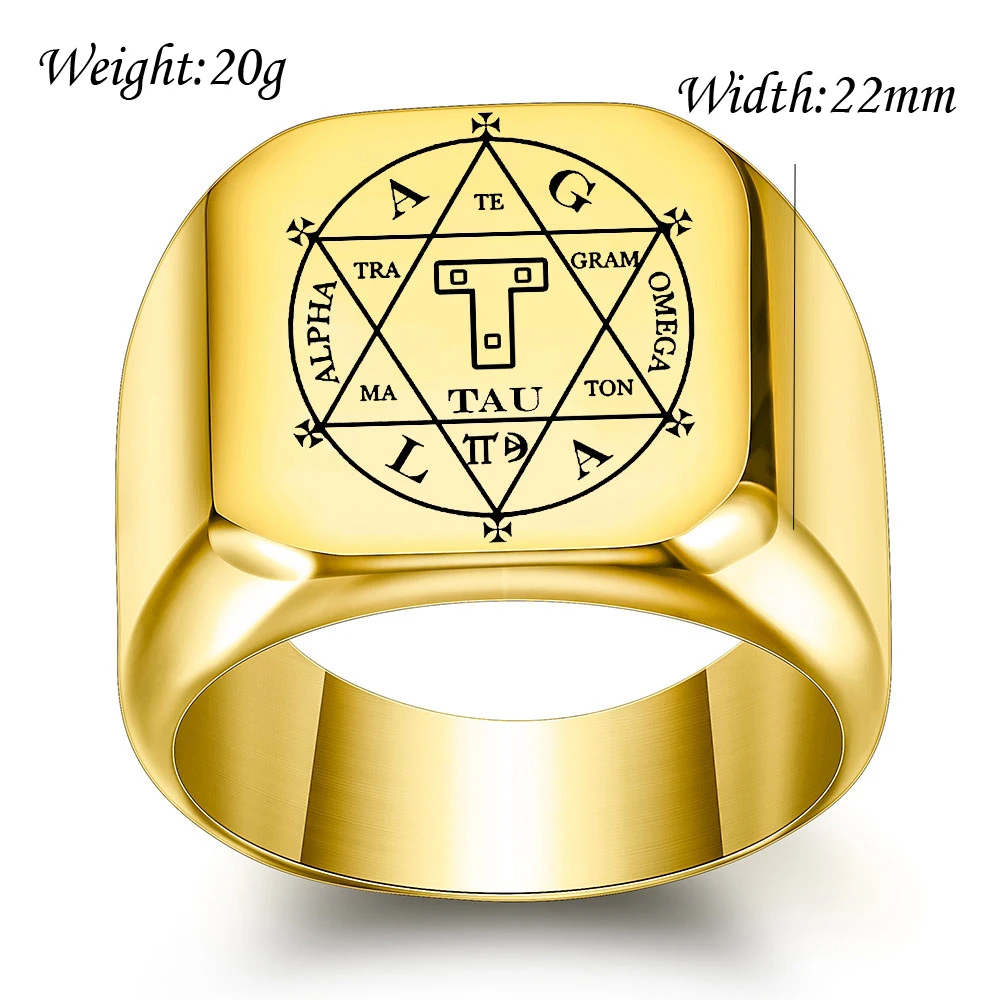 Custom Men Seal Solomon Kabbalah Amulet Signet Ring