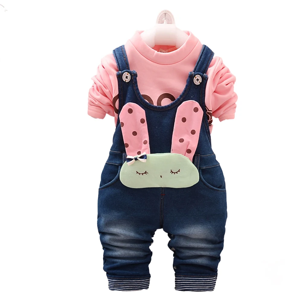 

6M-4T Baby Girls Denim Overalls Rompers Infant Toddler Kids Jeans Jumpsuit huarache all for children Clothes Spring Winter