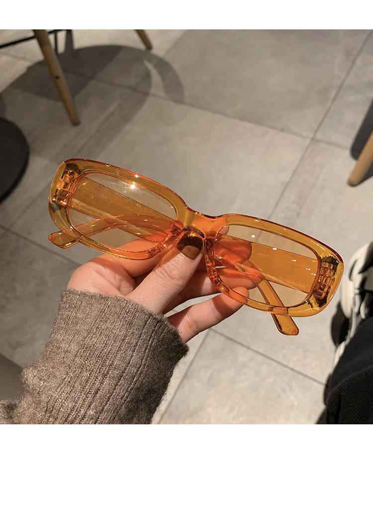 Klassische Weiße Rechteckige frauen Sonnenbrille Neue Mode Kleine Retro Marke Designer Quadrat Sonnenbrille Weibliche Dame Brillen – Detail 5