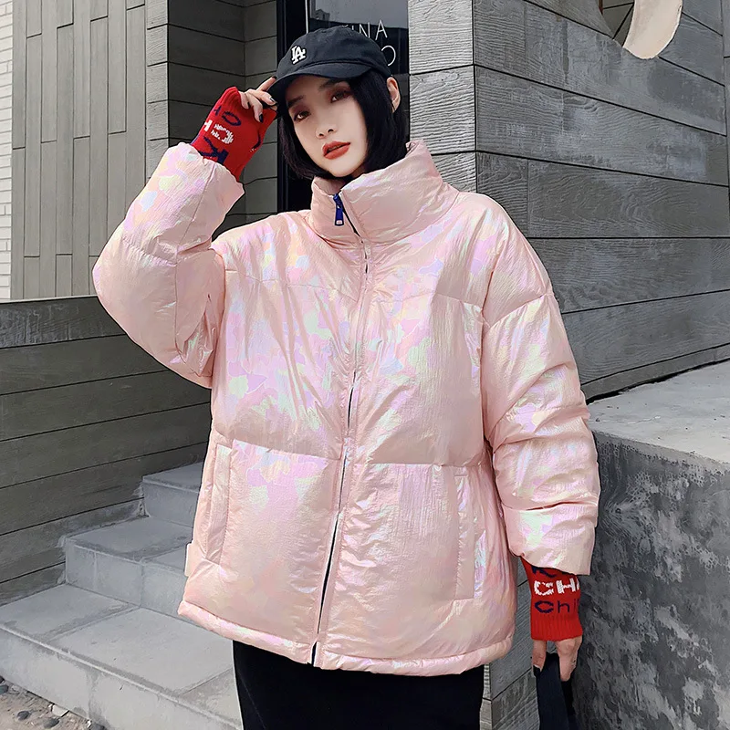 Windproof Padded Down Parka for Women, Female Coat, Glossy Jacket, Warm Parkas, Winter Fashion, New Color, W843,