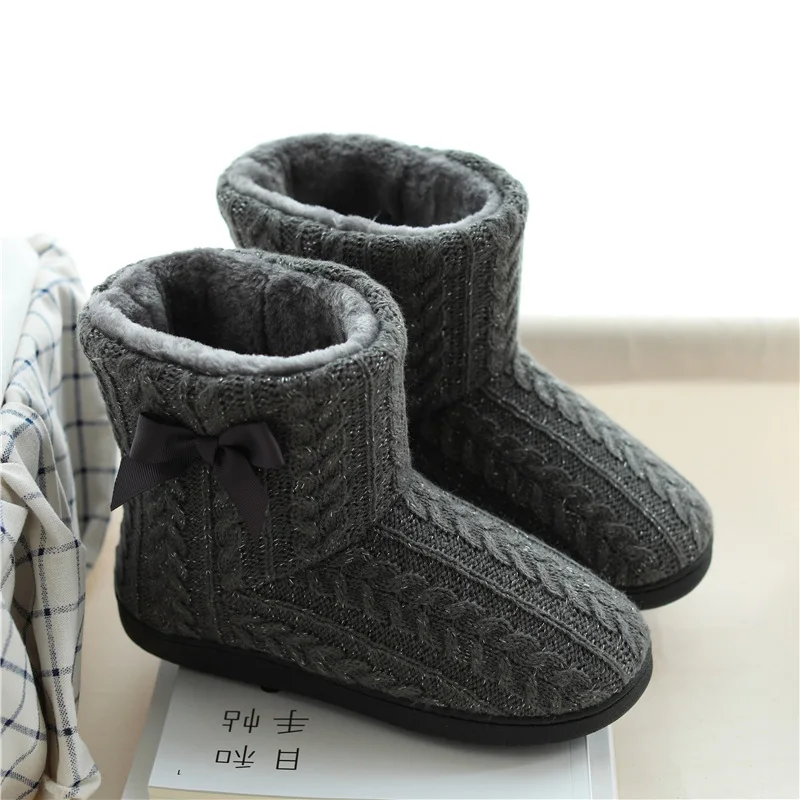 Women Winter Warm Ankle Boots Indoor Plush Slipper Boots Cozy Home Shoes