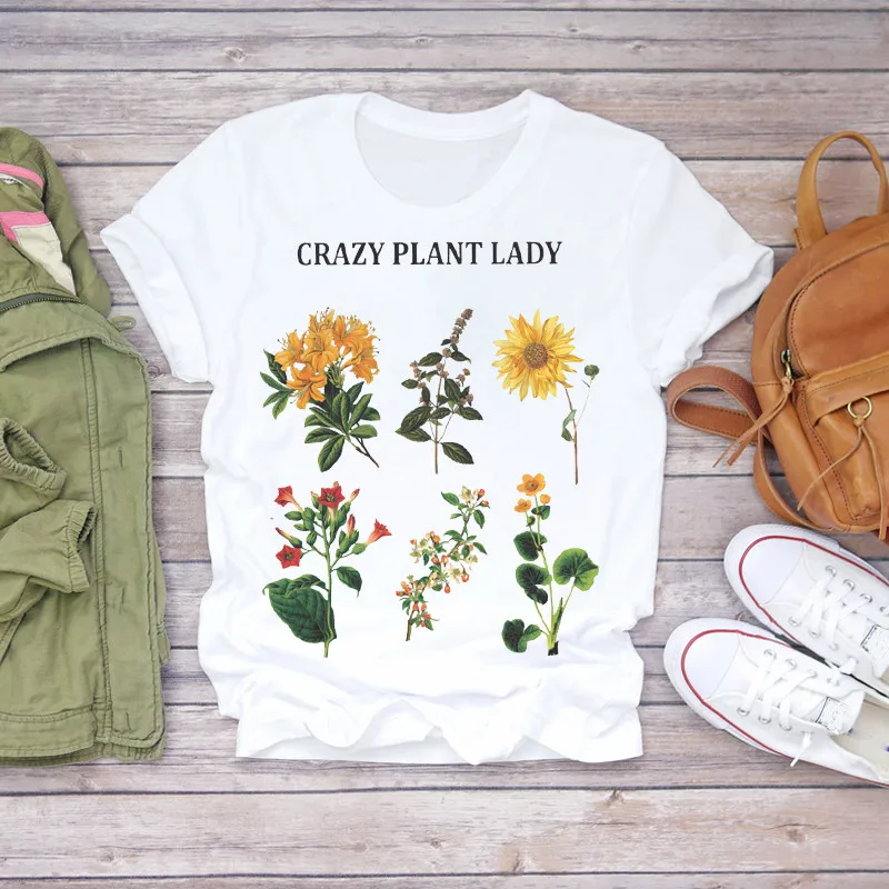 Women 2020 Summer Short Sleeve Floral Flower Fashion Lady T-shirts Top T Shirt Ladies Womens Graphic Female Tee T-Shirt