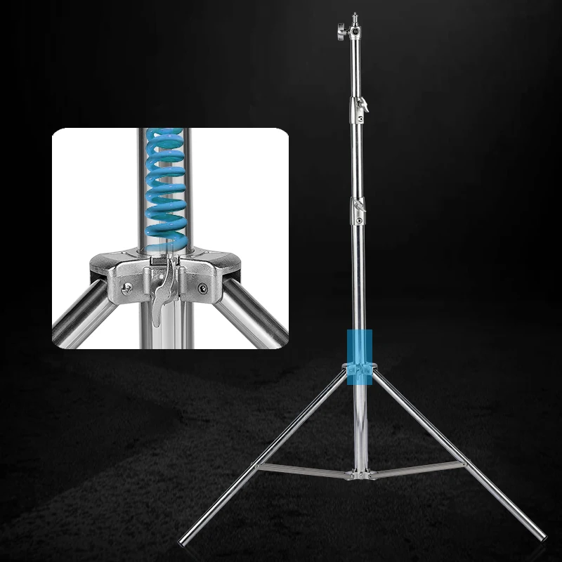 Stainless Steel Light Stand 210-400cm Foldable Heavy Duty Support Stand for Studio Softbox Monolight Photographic equipment