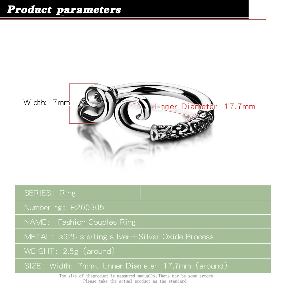 New 925 Sterling Silver Black Wukong Rings for Women Men Ring Retro Statement Aesthetic Jewelry Accessories Finger Accessories