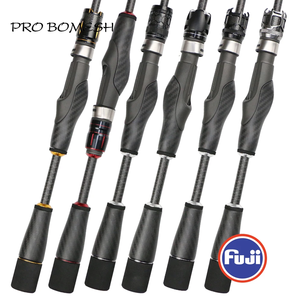 Pro Bomesh 1Set Fuji 16# VSS Reel Seat Carbon Fiber Split Grip Butt Grip Casting Handle Kit DIY Fishing Rod Accessory