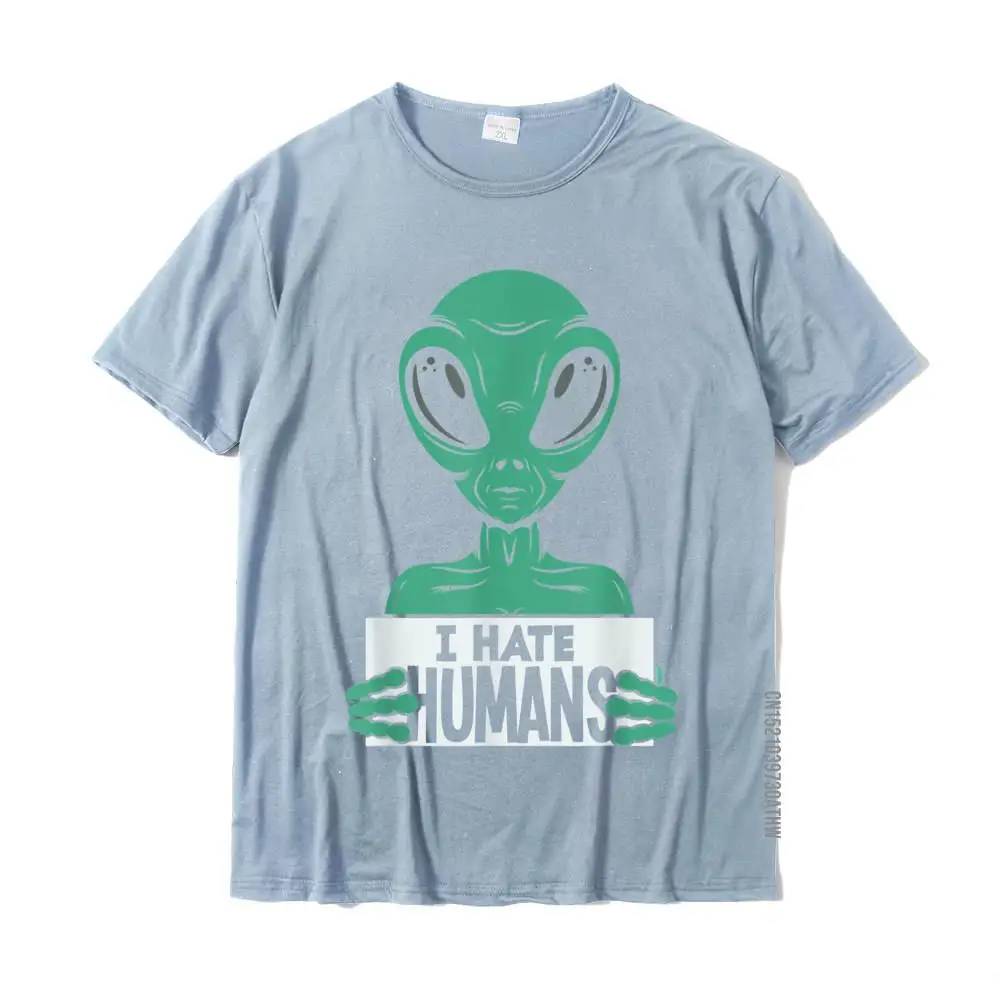 Funny Alien UFO Extraterrestrial I Hate Humans Alien Lover T-Shirt Top T-Shirts Discount Group Cotton Men Tees Casual