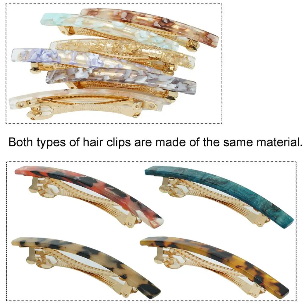 12 Pieces TortoiseShell Hair Clips Automatic Hair Clips for Women ,Acrylic French Barrettes for Fine Thick Hair