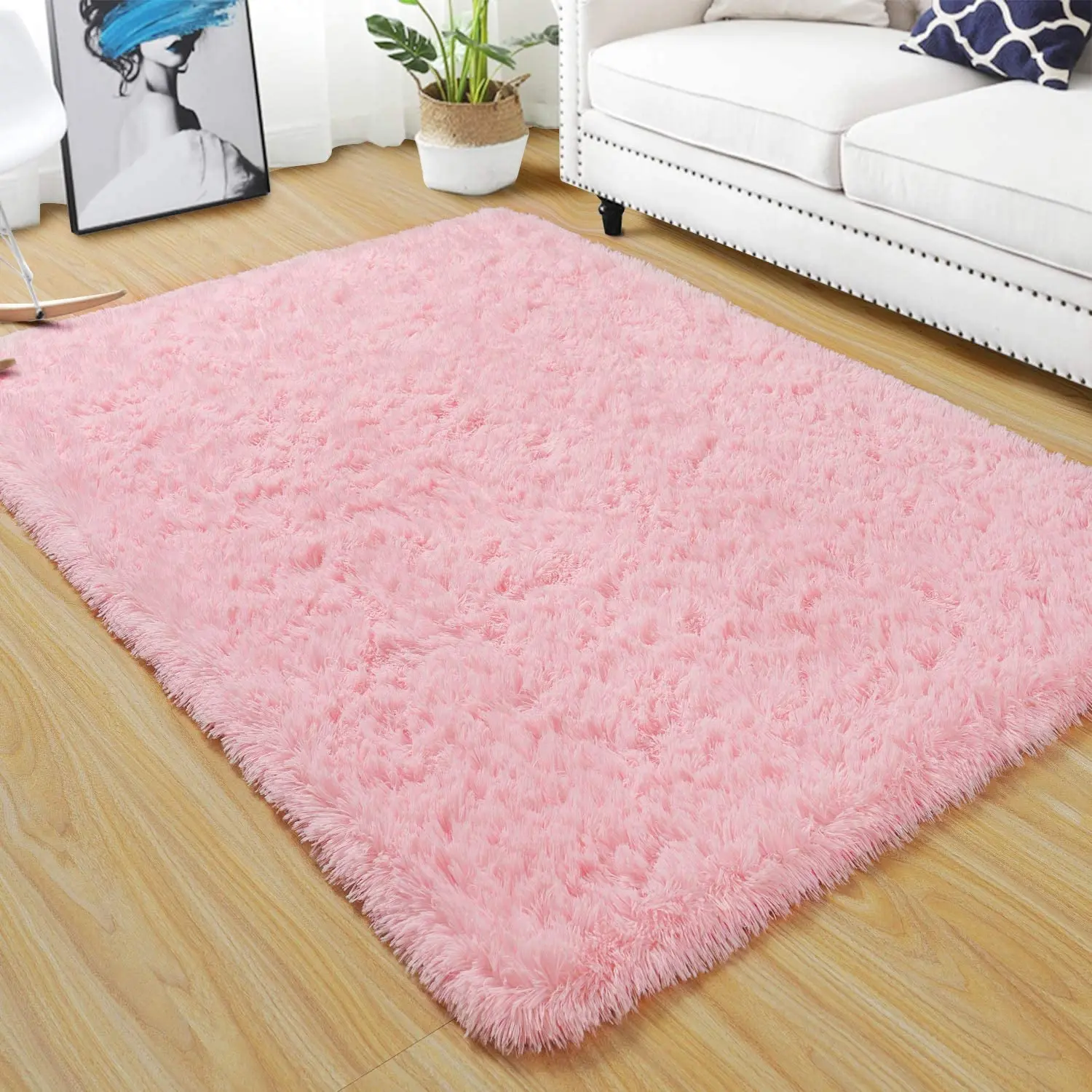 Super Soft Floor Fluffy Carpet Natural Comfy Thick Fur Rug Living Room Carpet Bedroom Nursery Rug Large Floor Carpet for Kids