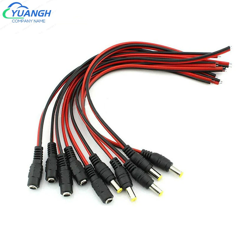 5.5x2.1 mm Male Female Plug 12V DC Power Pigtail Cable 12V DC Power Tailpipe Plugs Male/female Connector Cables For CCTV Camera