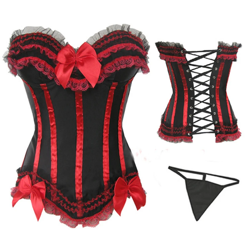 

instyles Bow Corset Bustier 8068 Sexy Lingerie S M L XL 2X 3X 4X 5X 6XL plus size Overbust corsets with G lingerie