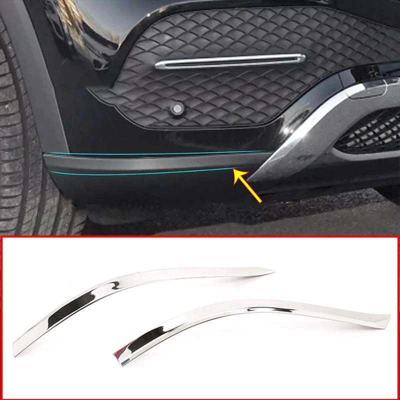 2 pcs Car styling Stainless Steel Front Fog Lamp Strips Trim For Mercedes Benz GLE W167 2020 Car Accessories