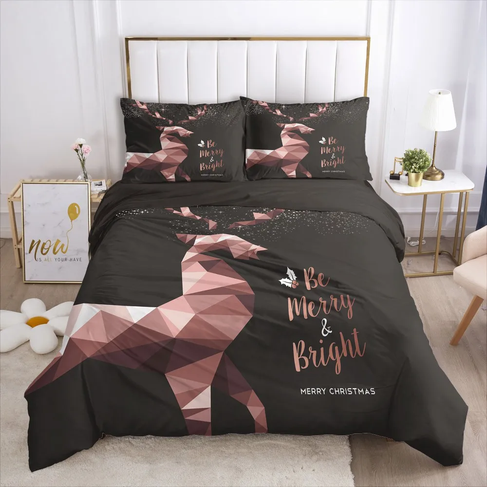 3D Modern Duvet Cover Set Christmas Dear Bedding Sets Quilt Covers Pillowcase Comforther Cases King Single Double Size Bed Linen