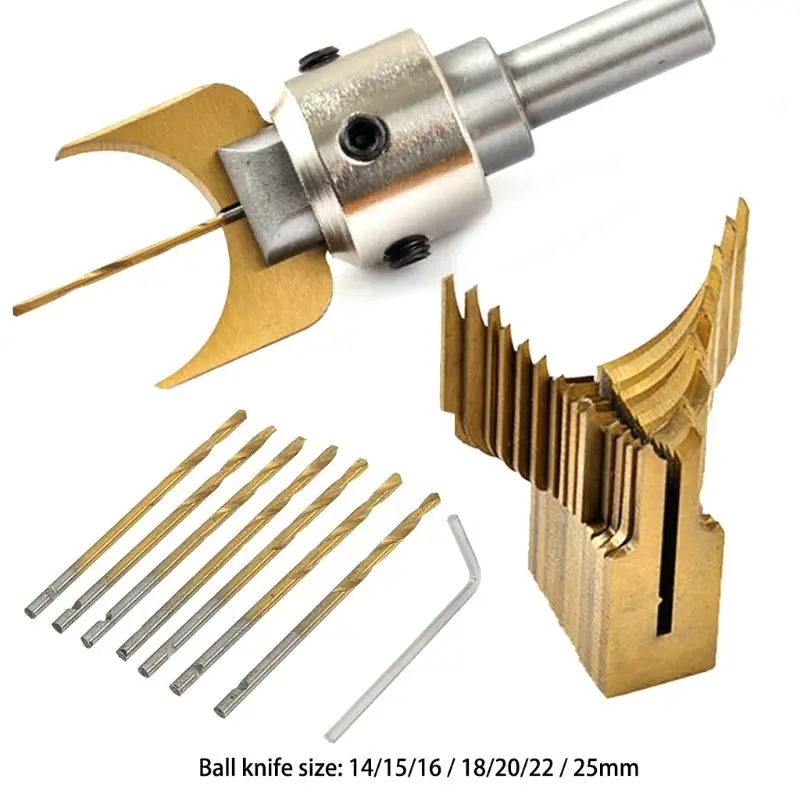 

Carbide Ball Bits Blade Woodworking Milling Cutter Molding Tool Buddha Beads Router Bit Drills Set 4XFD