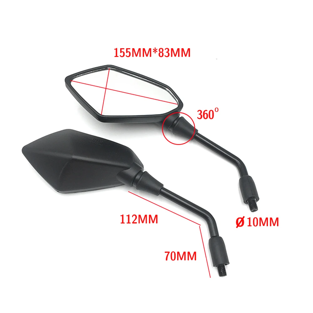 ABS Motorcycle Rear View Mirrors 8/10MM Universal Mirror For Yamaha MT07 MT 09 Kawasaki Z750 Z650 Z800 Z900 Er6n Versys 650 1000