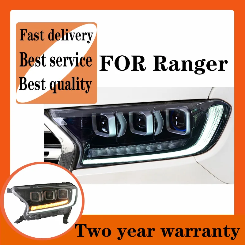 Car Styling for Ford Ranger Headlights 2016-2020  LED Headlight Everest Head Lamp DRL LED Beam Auto Accessories