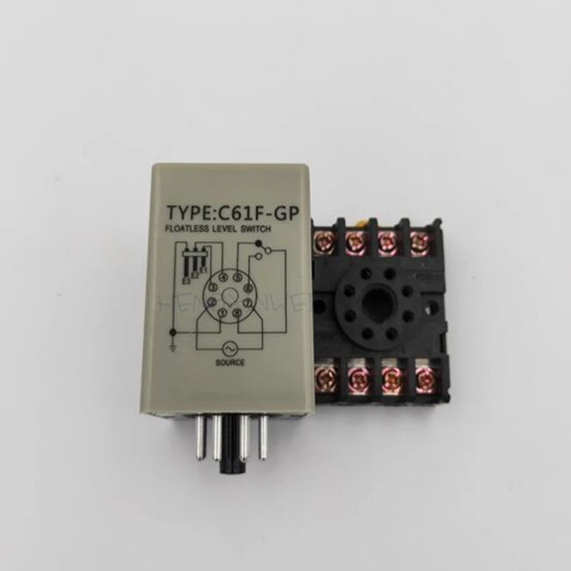 FREE SHIPPING C61F-GP Liquid Control Relay  Water Level Controller Switch Pump  With 8 Pin Base