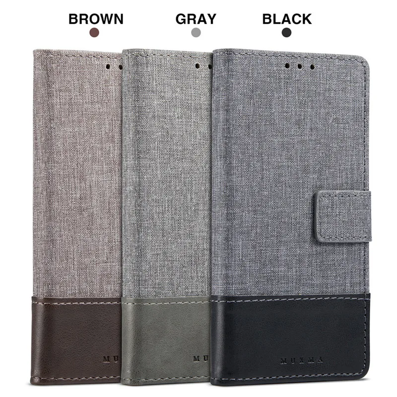 For Xiaomi Mi 11 Lite Mix Colour Canvas Cloth PU Leather Flip Case Cover Stand Wallet Card Pocket Shell