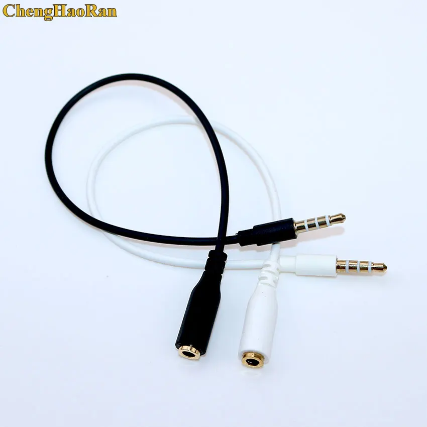 ChengHaoRan 20cm 4 Pole 3.5mm Audio Extended Line Male to Female Aux Cable Headphone Extension Cable for Phone Computer