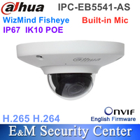 Original Dahua IPC-EB5541-AS replace IPC-EB5531 5MP IP67 IK10 POE WizMind Fisheye Built-in Mic Network CAMERA