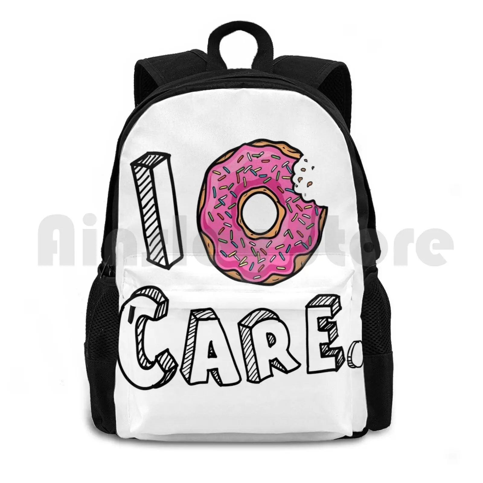 I Donut Care Funny Outdoor Hiking Backpack Riding Climbing Sports Bag Funny Donut Culinary Sassy Girly Pink Trendy I Dont Care